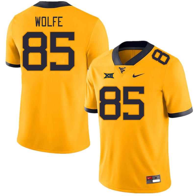 Men #85 Ryan Wolfe West Virginia Mountaineers College Football Jerseys Stitched Sale-Gold - Click Image to Close